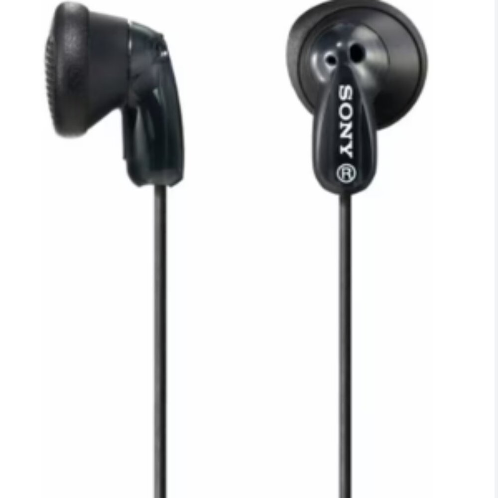 black wired earbuds